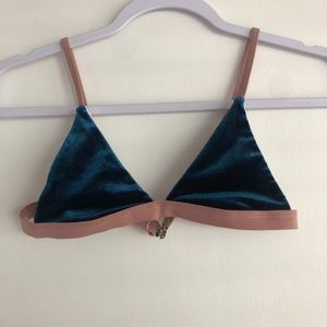 Zaful Velvet and Tan Bikini Set